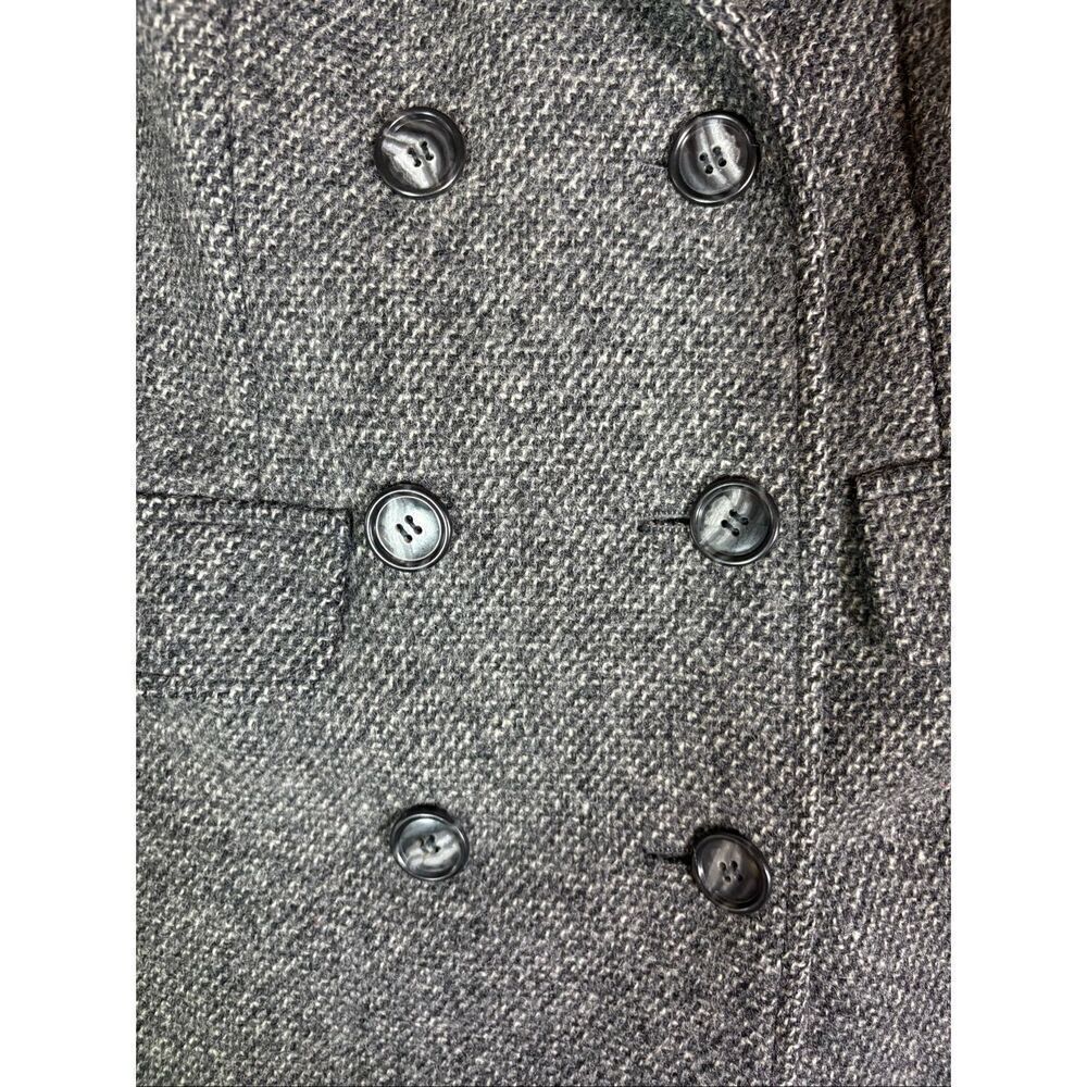 Bromleigh Tweed Coat Womens XS Gray Long Wool Double Breasted - Picture 6 of 8
